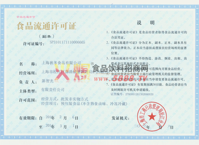 ʳƷ��ͨ����֤��������