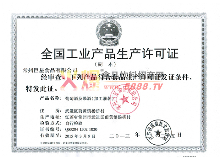 ȫ����ҵ��Ʒ��������֤�����ѾƼ����ƣ�